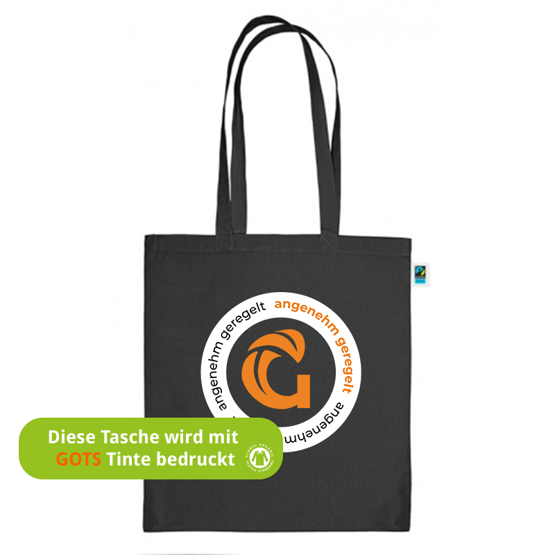 Fairtrade Tragetasche schwarz